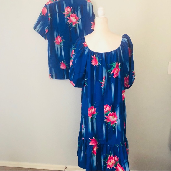 Vtg. His/Hers Hawaiian Shirt/Dress HILO HATTIE L - Picture 4 of 8